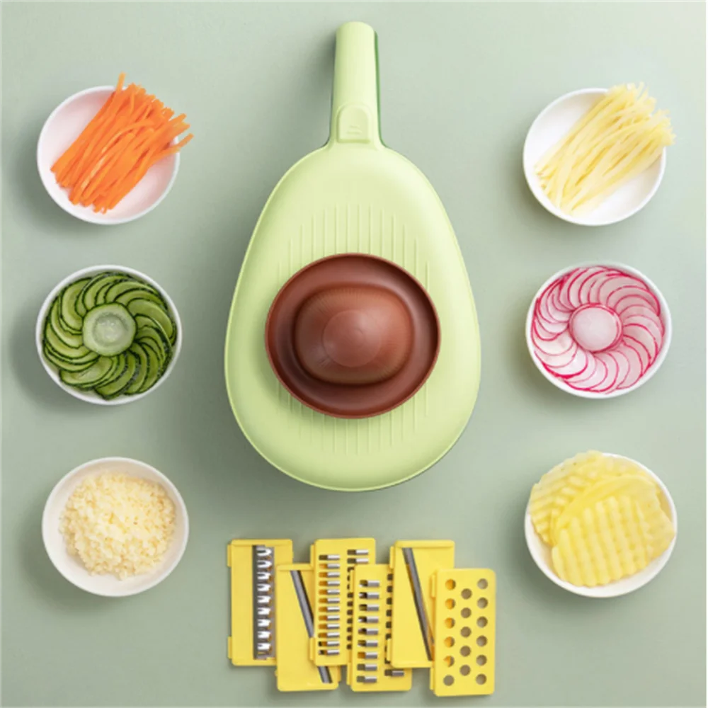 

Avocado Shape Multifunctional Salad Utensils Vegetable Chopper Carrot Potato Manual Shredder Kitchen Cooking Vegetable Tools