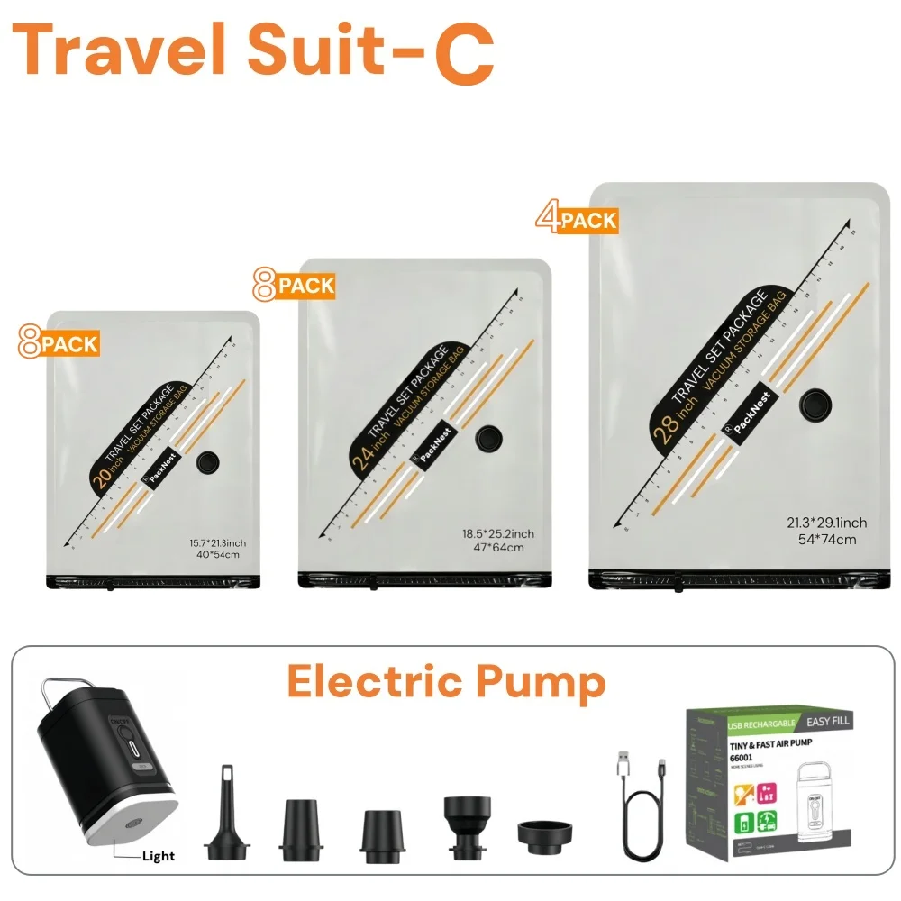 Compact Travel Compression Bags - Space-Saving Luggage Essentials