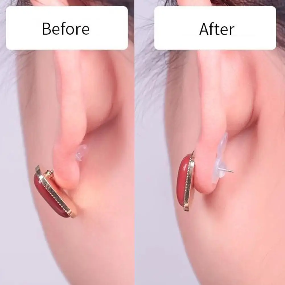 20Pcs Supportive Earring Lifters for Heavy Earrings Unique Earring Back for Ear Studs Acrylic Clear Replacement Jewelry Findings earring back stoppers
