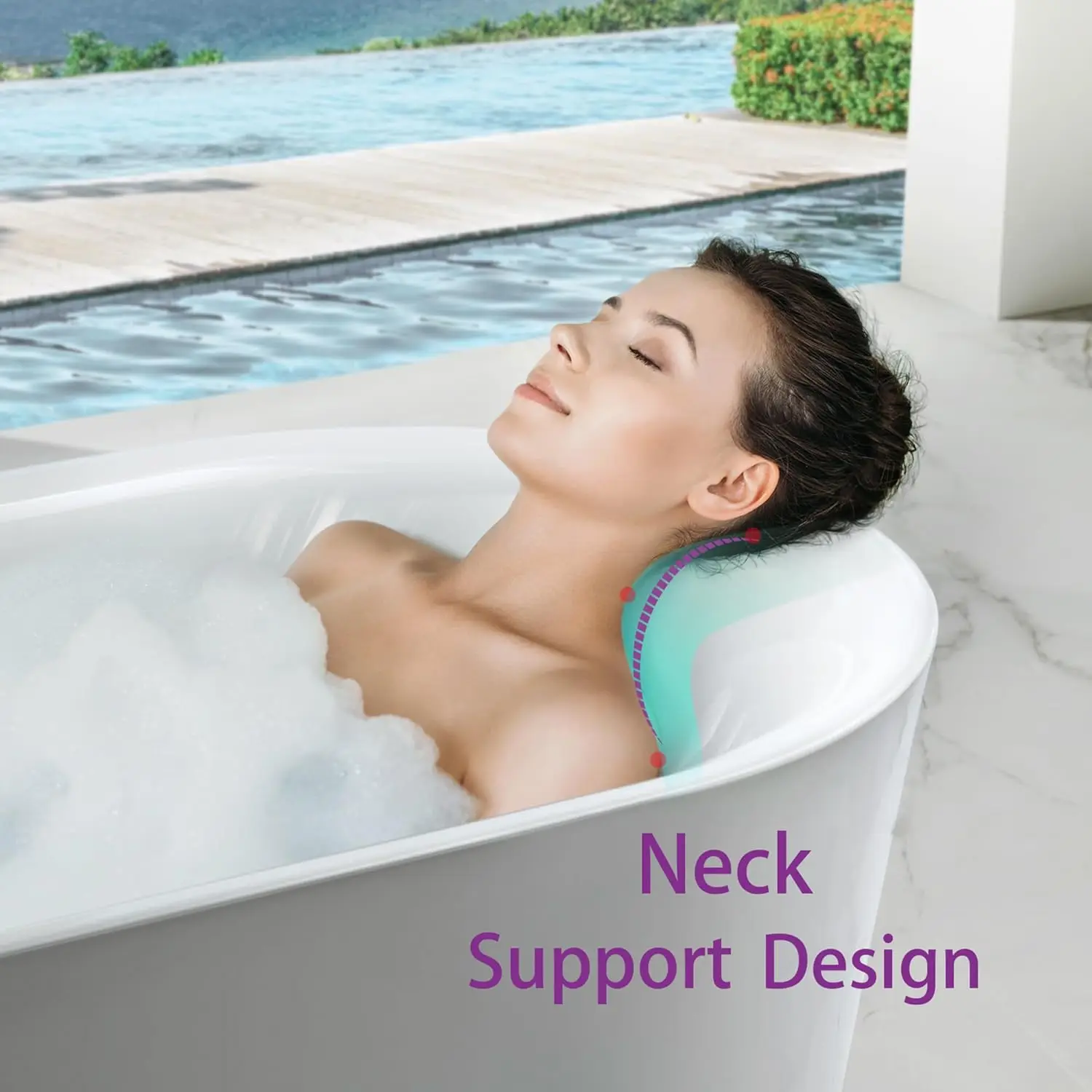 59" Acrylic Freestanding Bathtub Contemporary Soaking Tub with Matte Black Overflow and Drain White Tub