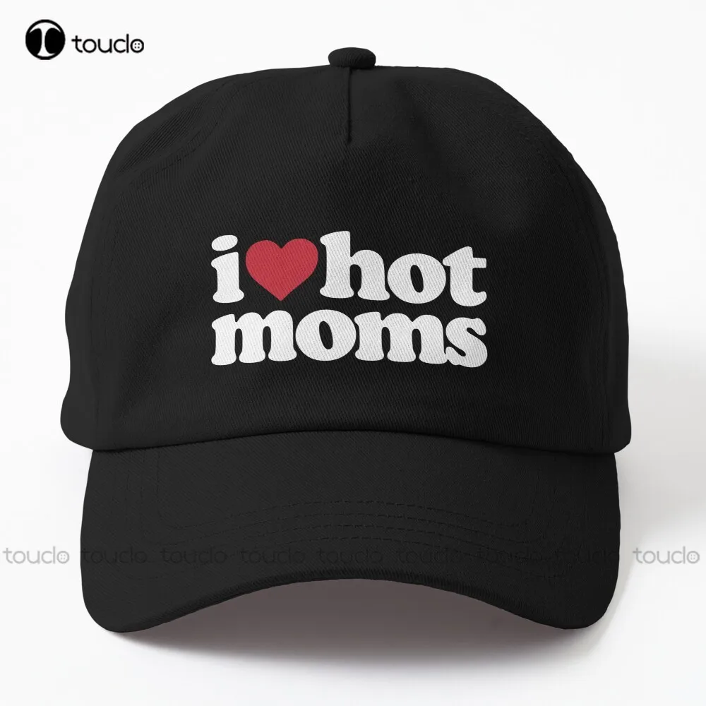 

I love hot moms - I heart hot moms Dad Hat gaming hats Tactical Summer Sunscreen Hat Hunting Camping Hiking Fishing Caps Unisex
