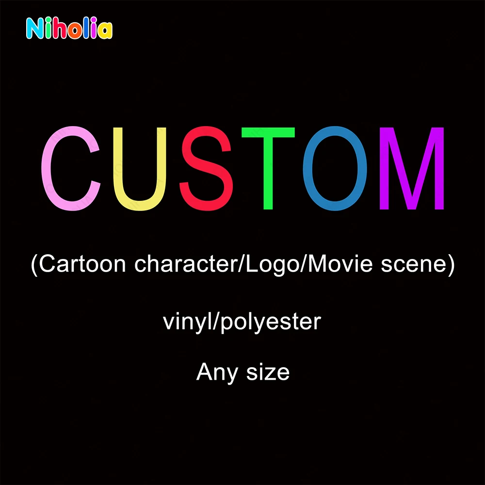 Photo Backdrop Personalized Kids Birthday Party Cartoon Scene Vinyl Polyester Poster Banners