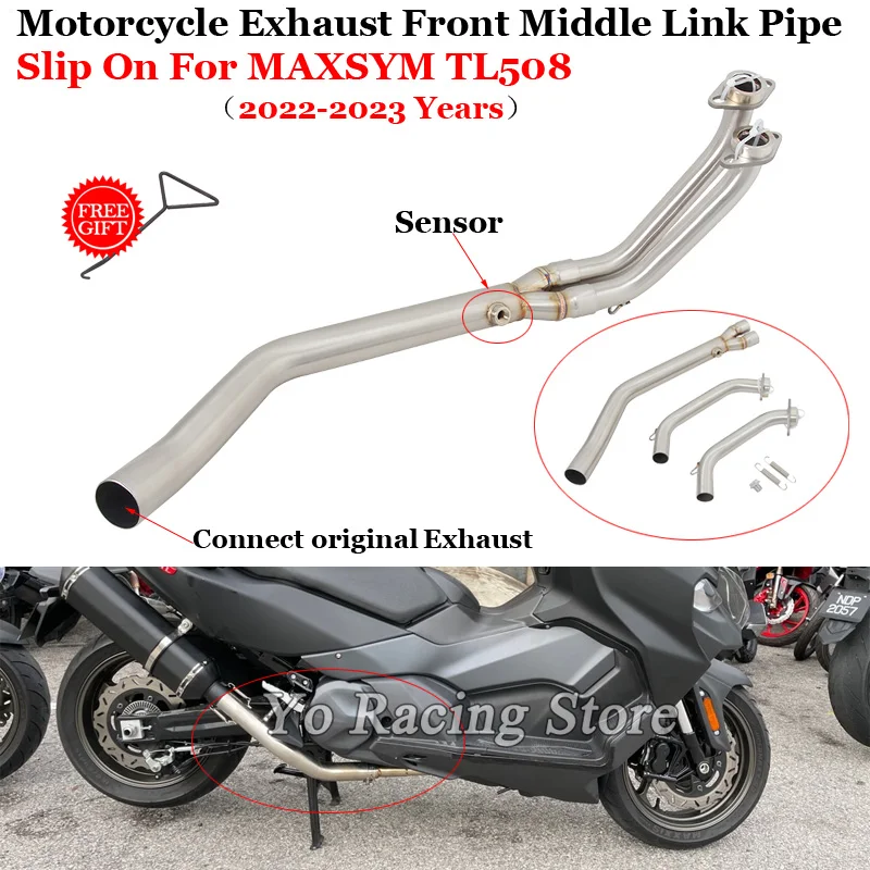 

Slip On For MAXSYM TL508 TL 508 TL500 2022 2023 Motorcycle Exhaust Escape Full Systems Front Link Pipe Connect Original Muffler