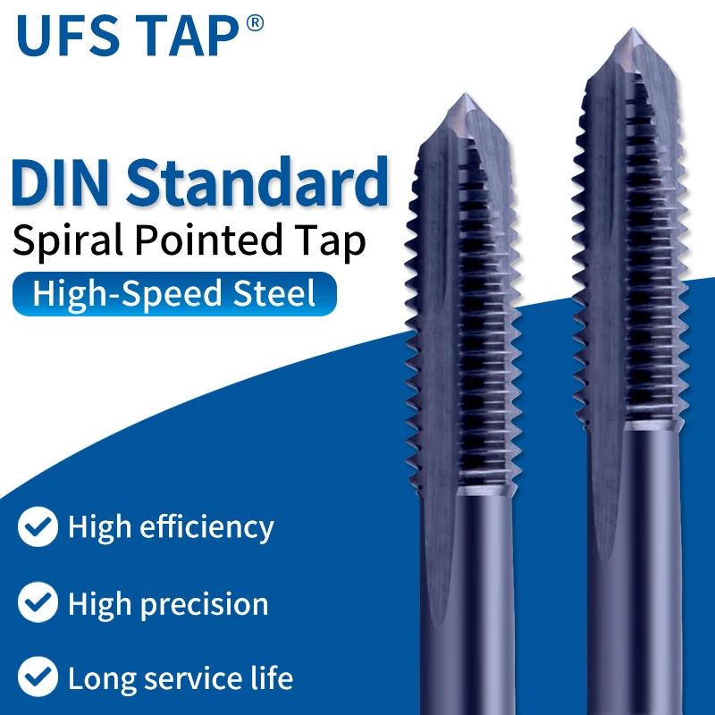 UFS TAP 1개 HSS-CO DIN 371 376 표준 성형/롤탭 나선형 플루트/포인트 탭 M2 M3 M4 M5 M6 M8 M10 M12 기계 나사탭