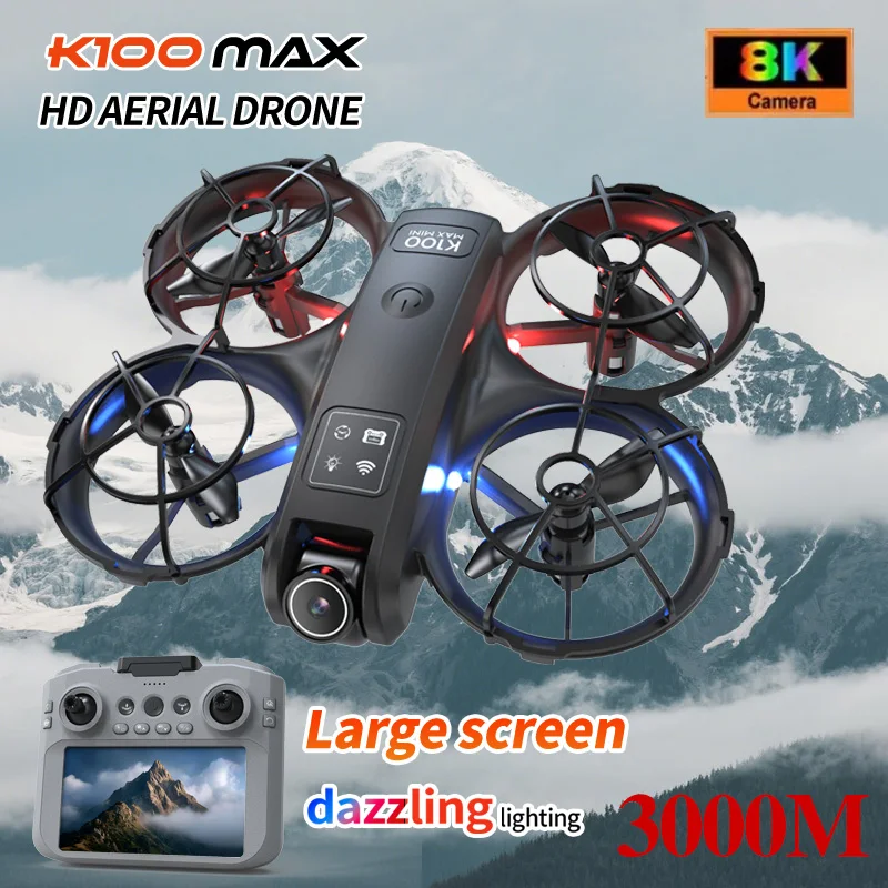 Mise à niveau du Drone K100 MAX HD 8K, double caméra, Transmission FPV, évitement d'obstacles, flux optique, photographie aérienne professionnelle, vidéo