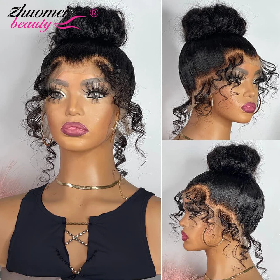 

30 Inch Body Wave 360 Full Lace Front Human Hair Wigs For Women HD Transparent 13x4 Lace Frontal Wig Pre Plucked Peruvian Wigs