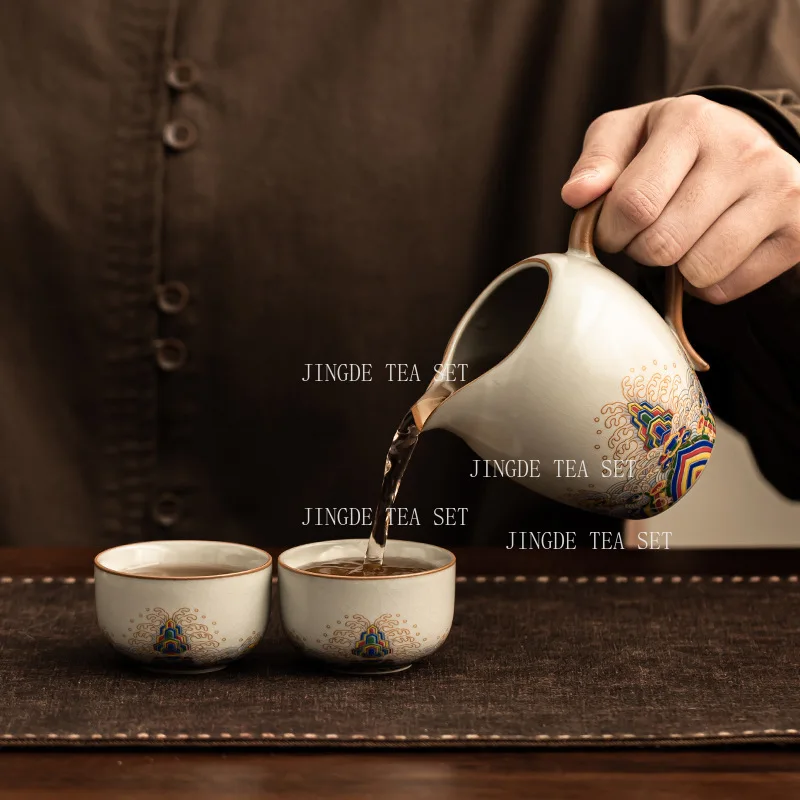 Ru Kiln Fair Cup Household All Ceramic Sea Cliff Tea Divider Chinese Kung Fu Tea Filter Strainer Tea Ceremony Accessories