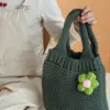 Kids Girls Cute Knitted Hand Bags Applique Solid Hand Bags Cute Photograph Prop Japanese Korean Style Kids Shoulder Bags 2