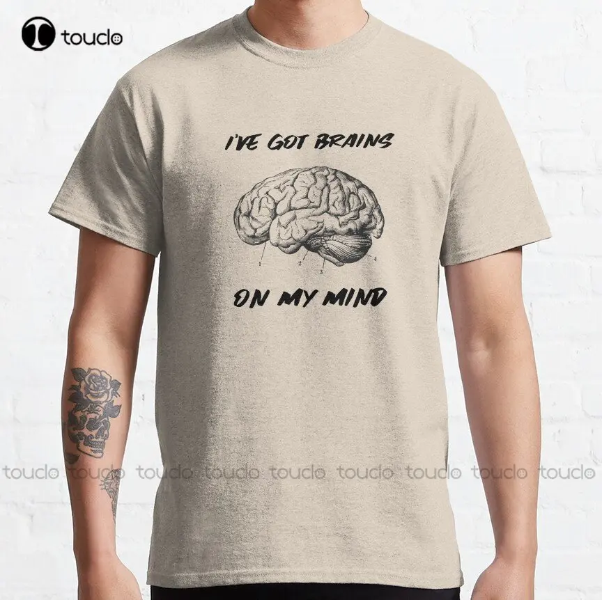 

Brains On My Mind Classic T-Shirt Custom Aldult Teen Unisex Digital Printing Tee Shirts Funny Art Streetwear Cartoon Tee Xs-5Xl