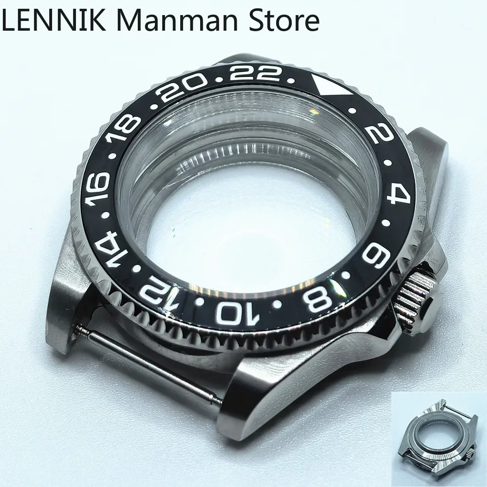 40mm Black PVD Watch Case with Transparent Back Glass