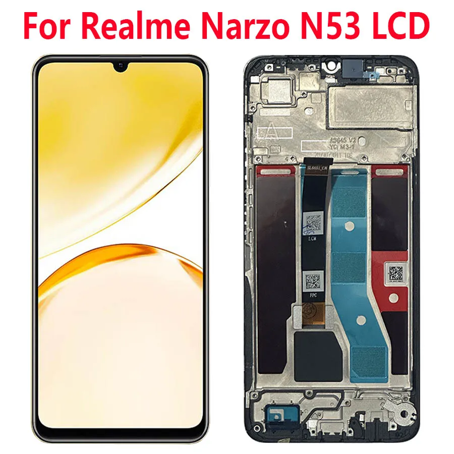 

6.74"Original For Realme Narzo N53 LCD Display Touch Screen Sensor Digiziter Assembly Replace For Realme Narzo N53 LCD RMX3761