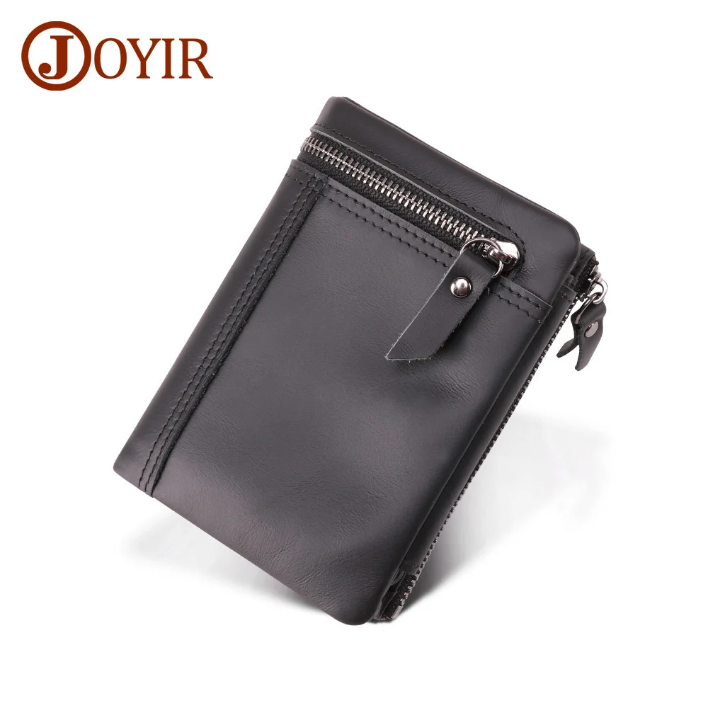 

Men Genuine Leather Purse Men's Business Coin Credit Card Holder Rfid Wallet Male Zipper&Hasp Trifold Man
