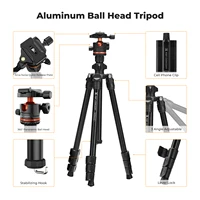 K&F CONCEPT 178cm Lightweight Camera Tripod Cellphone Clip Travel DSLR Tripod for Nikon Canon Camera Outdoor Live Streaming Vlog - Image 3