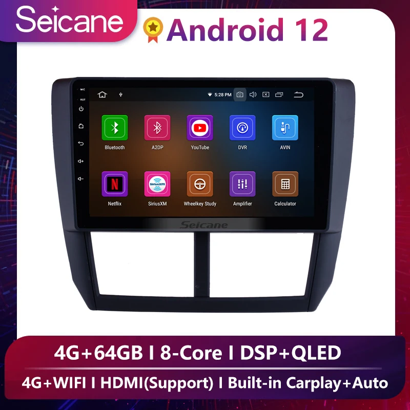 

Автомагнитола Seicane, мультимедийный проигрыватель на Android 12 для Subaru Forester, 2008, 2009, 2010, 2011, 2012, с GPS, поддержка CarPlay, 4G, Wi-Fi
