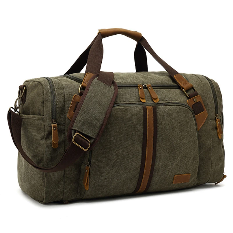 Canvas Duffle Bag For Travel Waterproof Weekender Bag Large Carry On