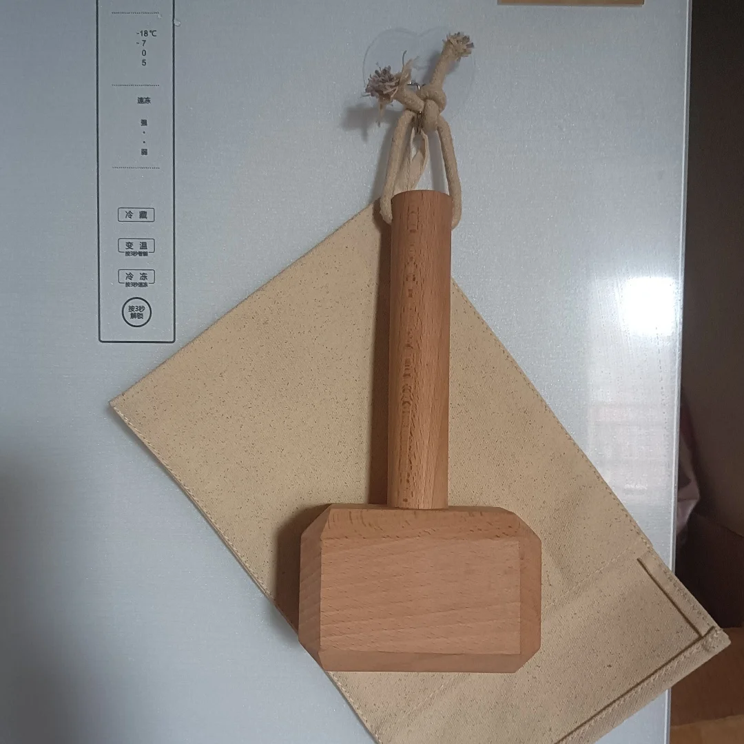 4PCS Canvas Ice Crusher Bags Wood Mjolnir Beer Opener 2PC Free Sticky Hook Crush Set