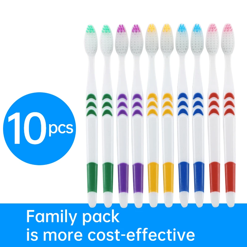 Soft Toothbrush Toothbrush Set Adult White Moon 10 pieces Travel Family Life Five Colors Deep Teeth Cleaning Oral Health