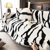 Light Luxury Rabbit Plush Sofa Cover Cloth Thick Anti Slip L Sofa Towel Leopard Print Backrest  Autumn Winter Couch Mat Blanket 5