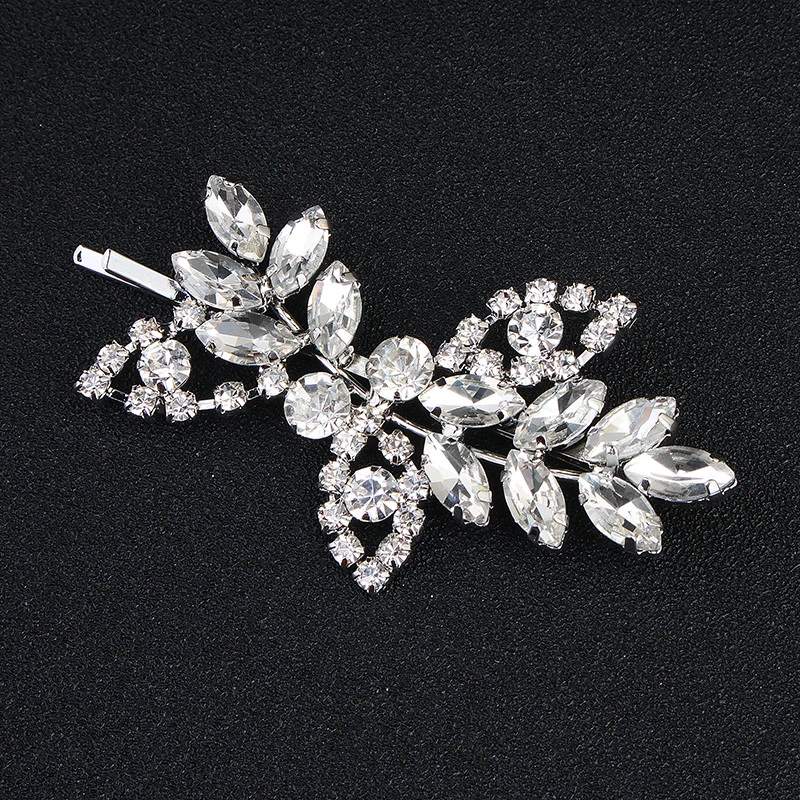 Bridal Rhinestone Side Flower Hair Clip Wedding Hair Accessories