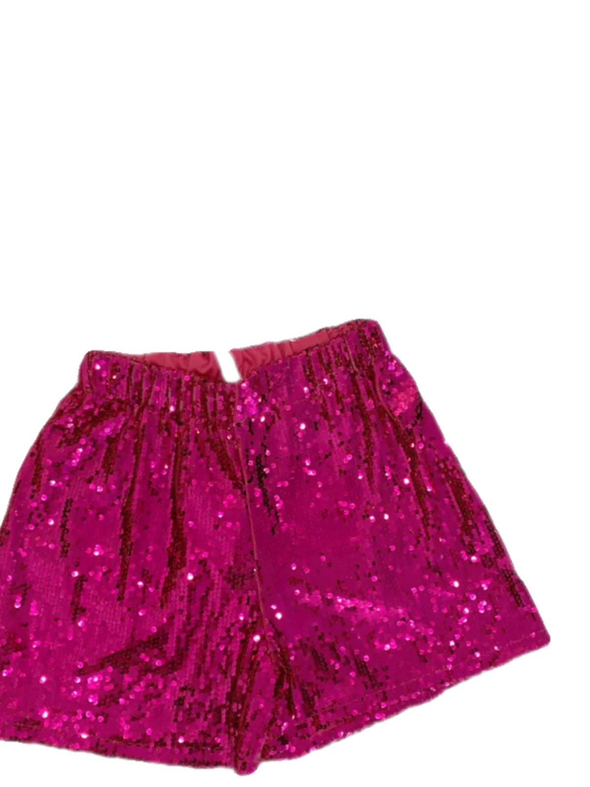 Fashion 2024 Summer New Shorts Shiny Sequined High Waist Shorts Women's Summer New Loose Comfort Solid Color Wide Leg Pants