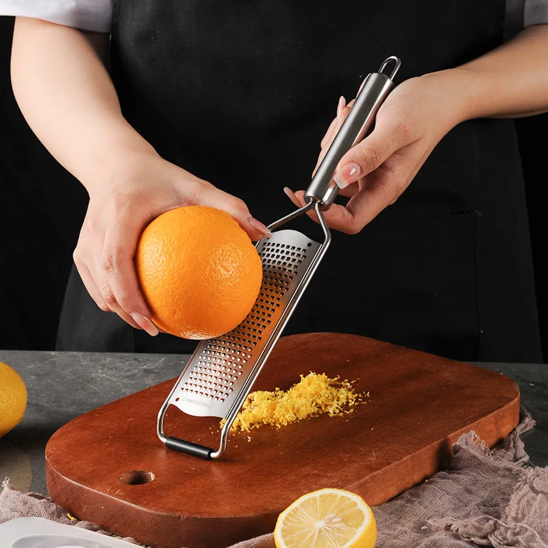 

1PC Kitchen Grater Lemon Citrus Fruit Peeler Ginger Garlic Long Chocolate, Cheese Spices Stainless Steel Grater Kitchen