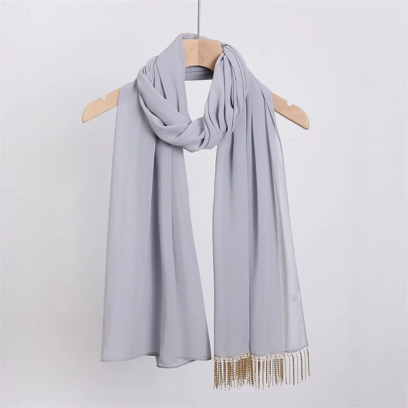 Diamant Halskette Kette Blase Chiffon Hijab Ramadan festen Schal Schal Frauen Sonnenschutz Kopftuch Outdoor wind dichte Kopf wickel 2024 – Detail 16