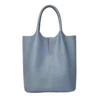 Sac fourre-tout de luxe en cuir véritable pour femme, sac à bandoulière en cuir de vachette souple de marque de créateur, grand sac seau 5