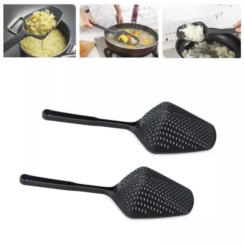 1PC Filter Cooking Shovel Vegetable Strainer Scoop Nylon Spoon Kitchen Accessories Nylon Strainer Scoop Colander Leaking Shovel