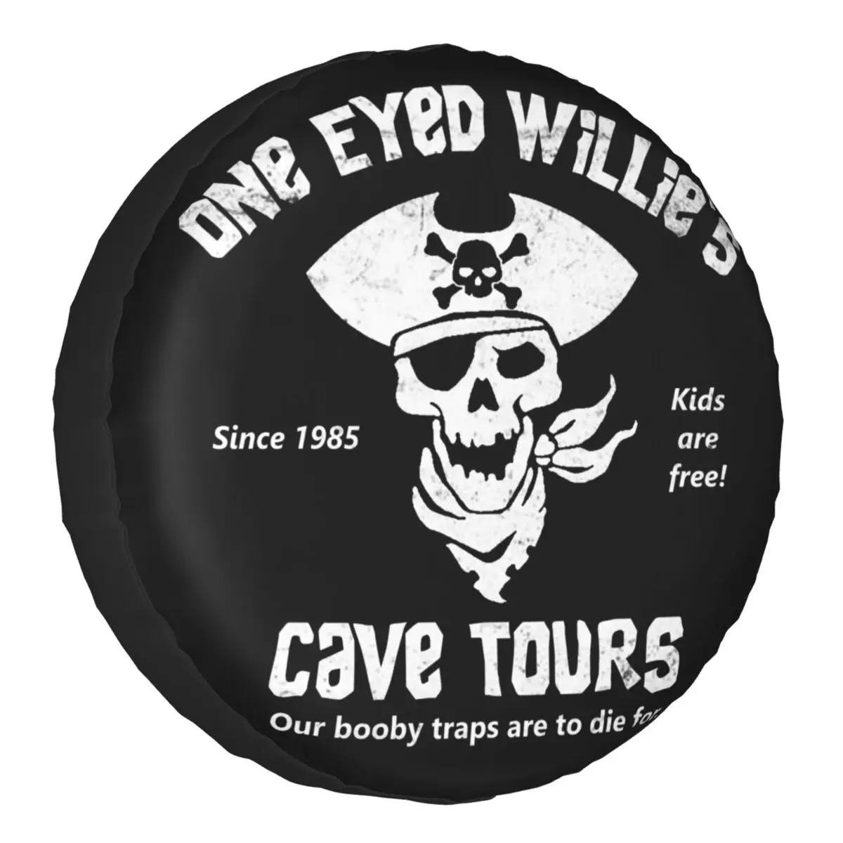 

The Goonies One Eyed Willie's Cave Tours Spare Wheel Tire Cover Comedy Film Skull Pirate For Jeep SUV RV Trailer Vehicle