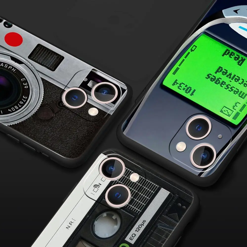 Vintage Cassette Tape Retro Style Luxury Silicone Black Phone Case