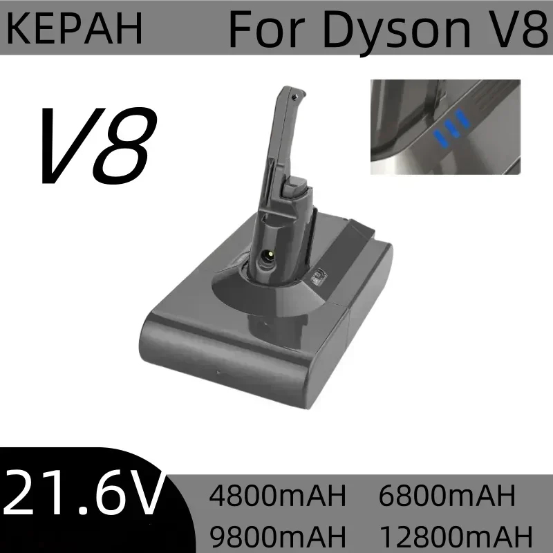 12800mAh/9800mAh 21.6V For Dyson V8 Battery Absolute V8 Animal Li-ion SV10 Vacuum Cleaner series Rechargeable batteries 2