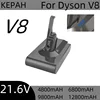 12800mAh/9800mAh 21.6V For Dyson V8 Battery Absolute V8 Animal Li-ion SV10 Vacuum Cleaner series Rechargeable batteries 2