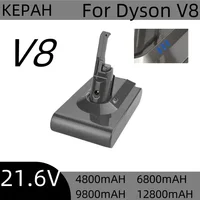 12800mAh/9800mAh 21.6V For Dyson V8 Battery Absolute V8 Animal Li-ion SV10 Vacuum Cleaner series Rechargeable batteries 2