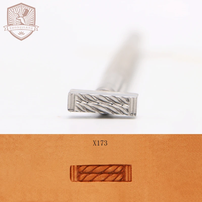 Leather Work Stamping Tool Double Braid Basket Pattern X173 Stamp Leather Carving Craft Zhongjiang 304 Stainless streel Stamps