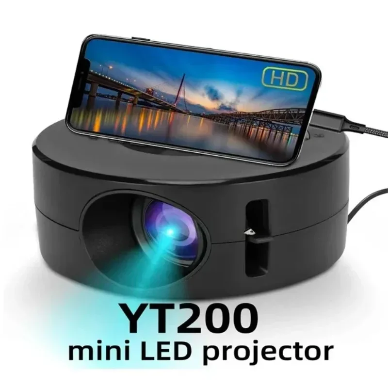 Portable Mini Video Projector YT200 Smart Projector LED HD TV 4K 1500 Lumens Android Same Screen Home Cinema Outdoor