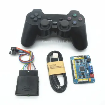 Scheda di controllo servo robot a 32 canali da 1 pezzo e controller robot PS2 e maniglia del ricevitore per piattaforma robot fai da te