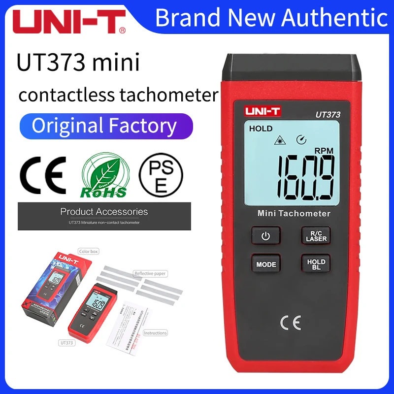 Tanie UNI-T UT373 Mini cyfrowy tachometr laserowy bezdotykowy obrotomierz zakres pomiarowy: 10-99999RPM obrotomierz sklep