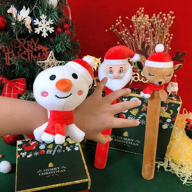 

Slap Bracelet Toy Christmas Slap Bracelets Party Favors Funny Holiday Decorations With Santa Claus Snowman Reindeer Design For