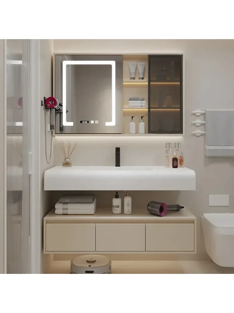 *Mirror Drawer Wall Bathroom Cabinets Vanity Integrated Washbasin Bathroom Cabinets Make Up Organizer Gabinete Room Furniture