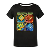 Kids Cartoon Harajuku Tops Tees Geometry Dash 3D Print T-shirt Summer Boys Girls O-neck Short Sleeve T Shirt Children Clothing 1