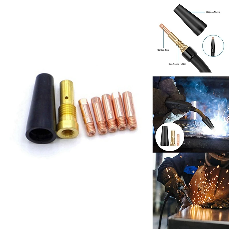 

7Pcs/Set Gasless Nozzle Tips For FC90 Flux-Cored Wire Feed 0.9Mm FC90 MIG Welder Welding Tools Durable Easy To Use