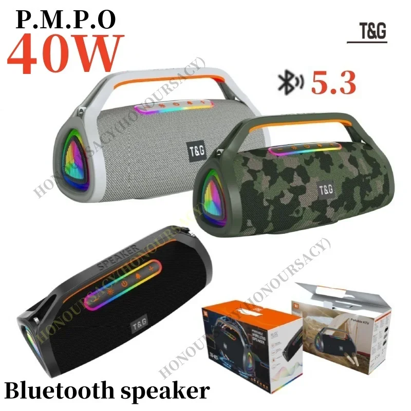 

40W Bluetooth Speaker Portable 3D Surround Sound Outdoor Waterproof Play Voice Broadcast Subwoofer Wireless Speakers Audience TF