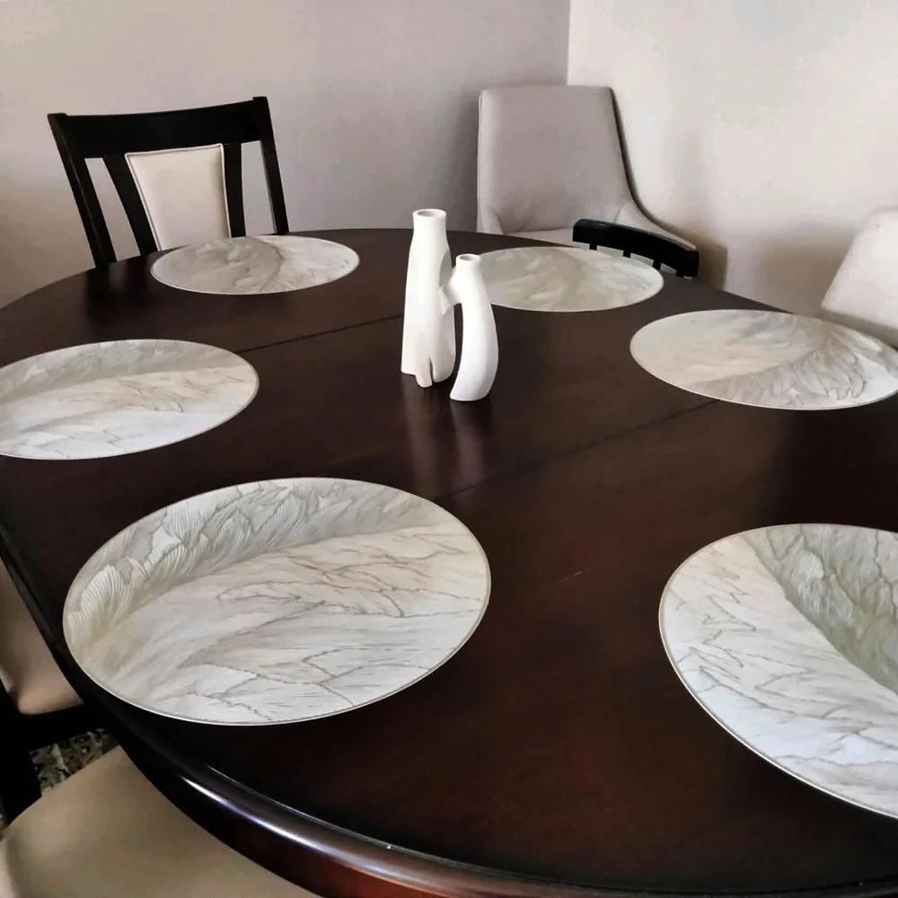 Vinyl Round Placemats Heat Resistant Non Slip Table Mats