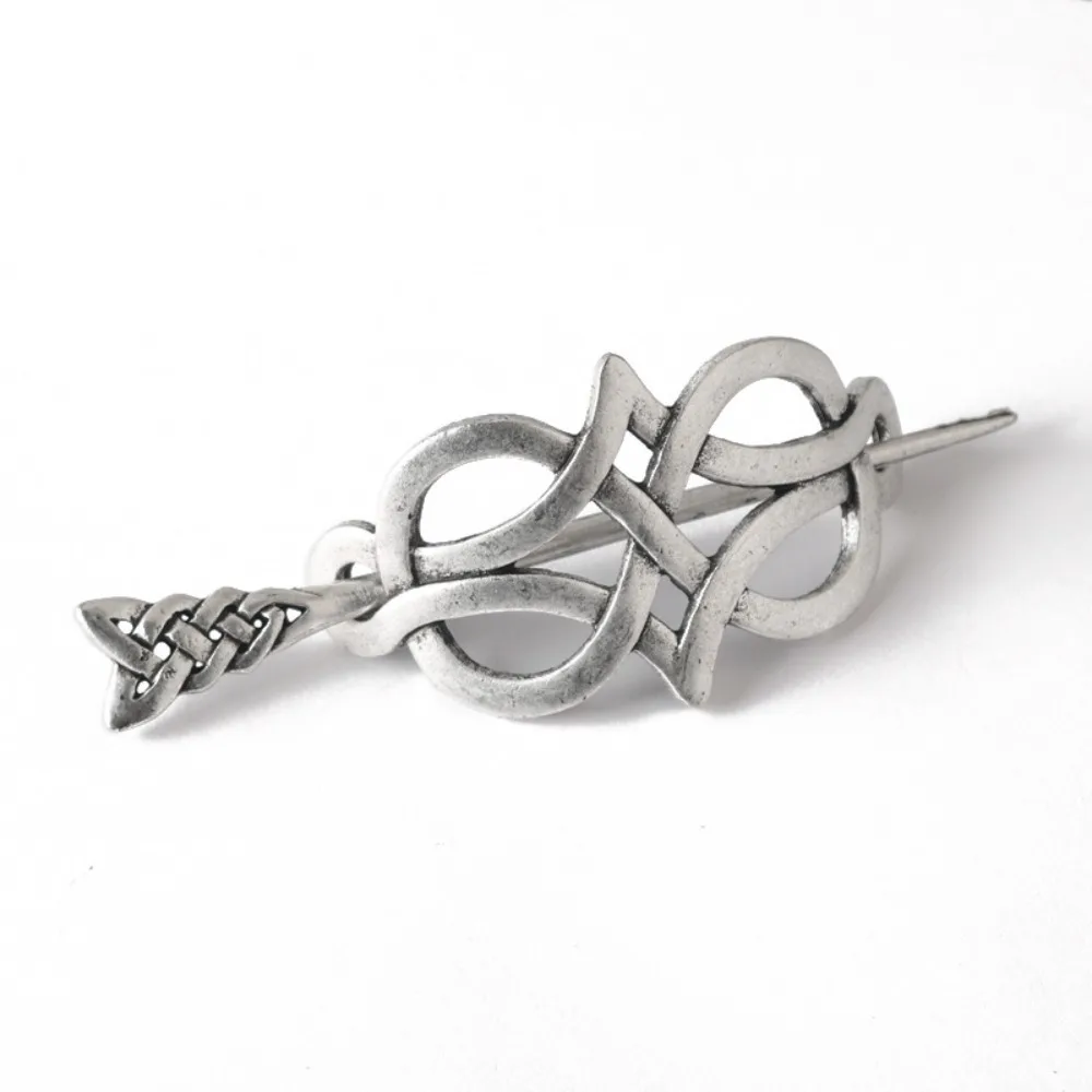 

Silvery Celtic Hairpins Portable Vintage Knot Viking Hair Clips Alloy Hair Slide Hairpin