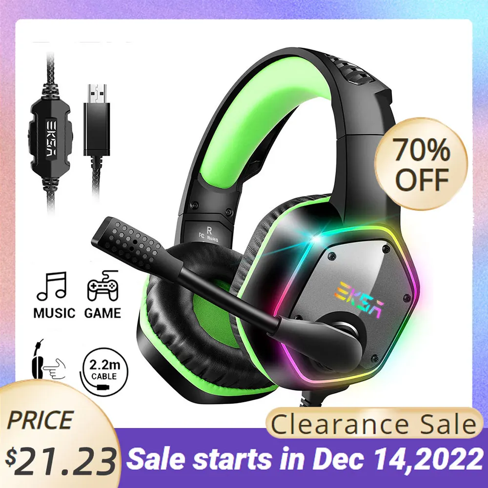 Auriculares Gamer Eksa E1000 7.1 Rgb Pc Ps4 Con Microfono — Una Ganga