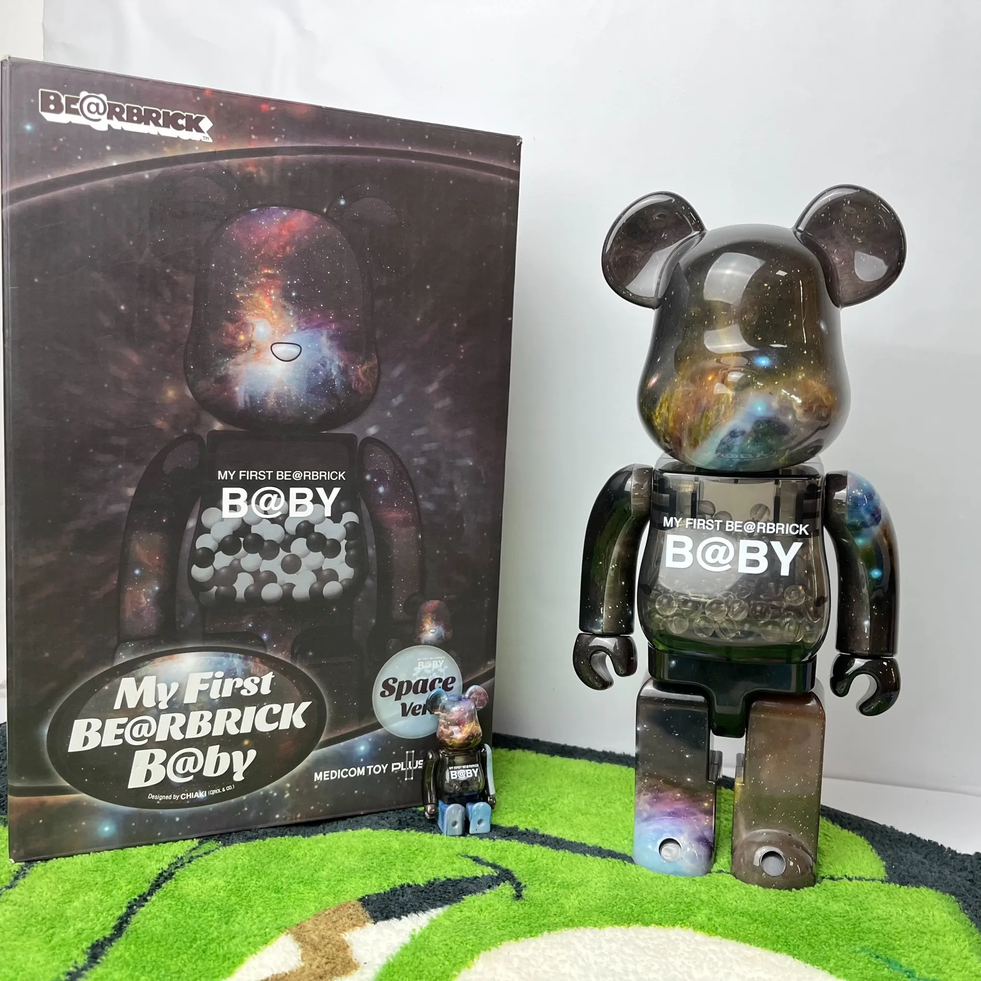 

Bearbrick 400%+100% Starry Sky Premium Edition Set Building Block Bear Collection Gift Doll Joints Can Rotate Desktop Ornaments