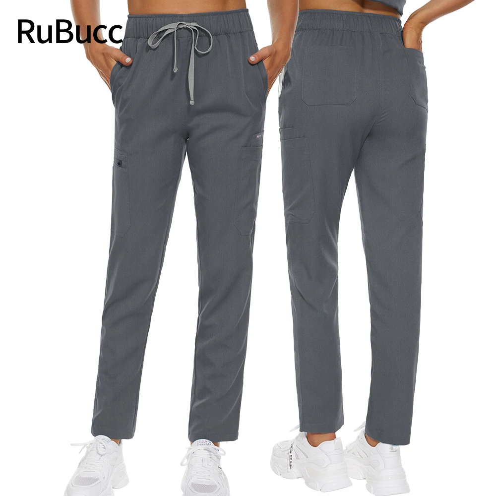 Gray Mens Scrubs Elastic High Quality Medical Pants Wholesale Operating