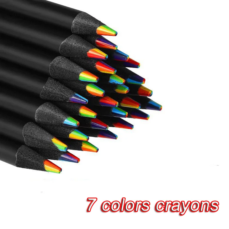 

8 Colors Gradient Rainbow Pencils Jumbo-Colored Pencil For Adults Multicolored Pencils Art Drawing Coloring Sketching Stationery