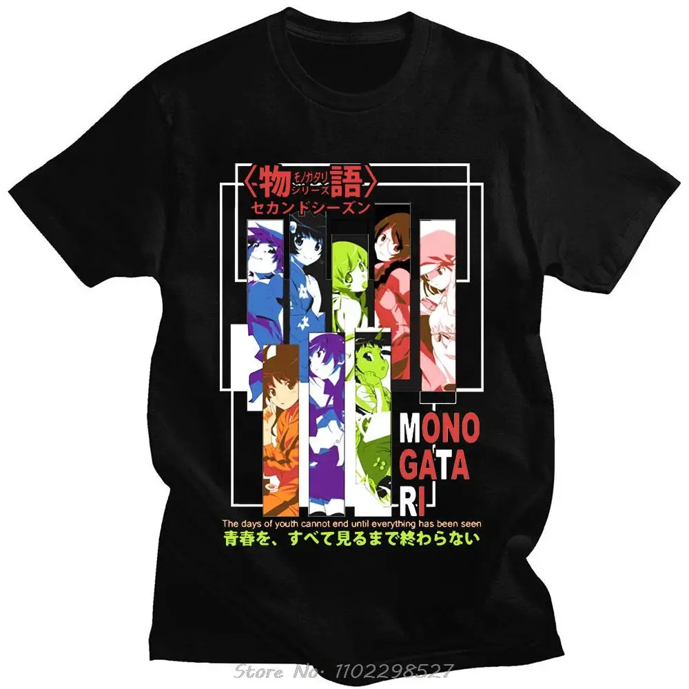 Manga japonesa série Monogatari masculina com estampa gráfica camisetas,  roupas casuais extragrandes, Harajuku Streetwear, verão - AliExpress