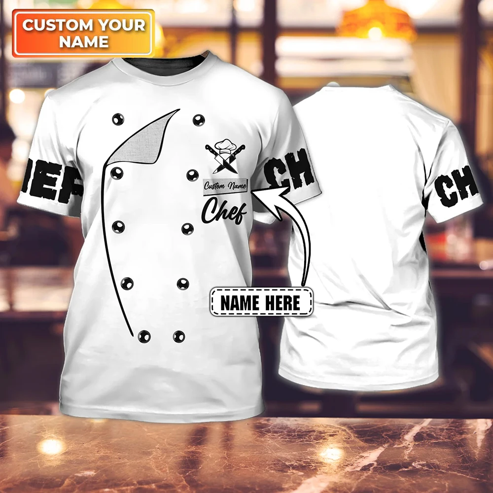 Unisex Workwear Customized Name T-shirts for Restaurant Kitchen